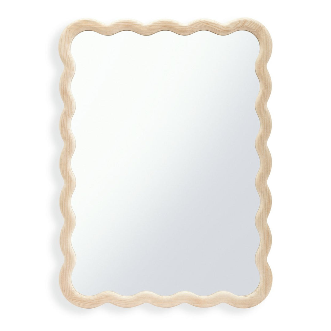 Habitat Solid Ash Wavy Wall Mirror - 75x55cm