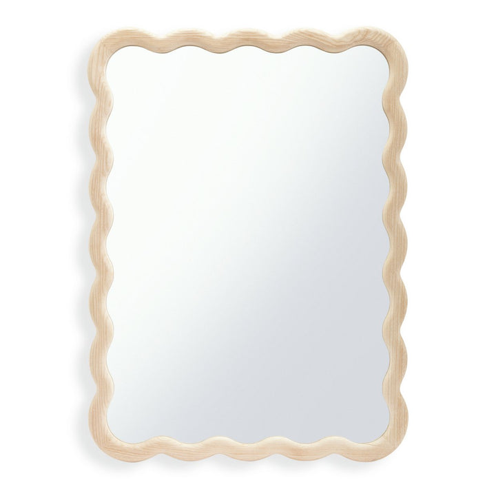Habitat Solid Ash Wavy Wall Mirror - 75x55cm