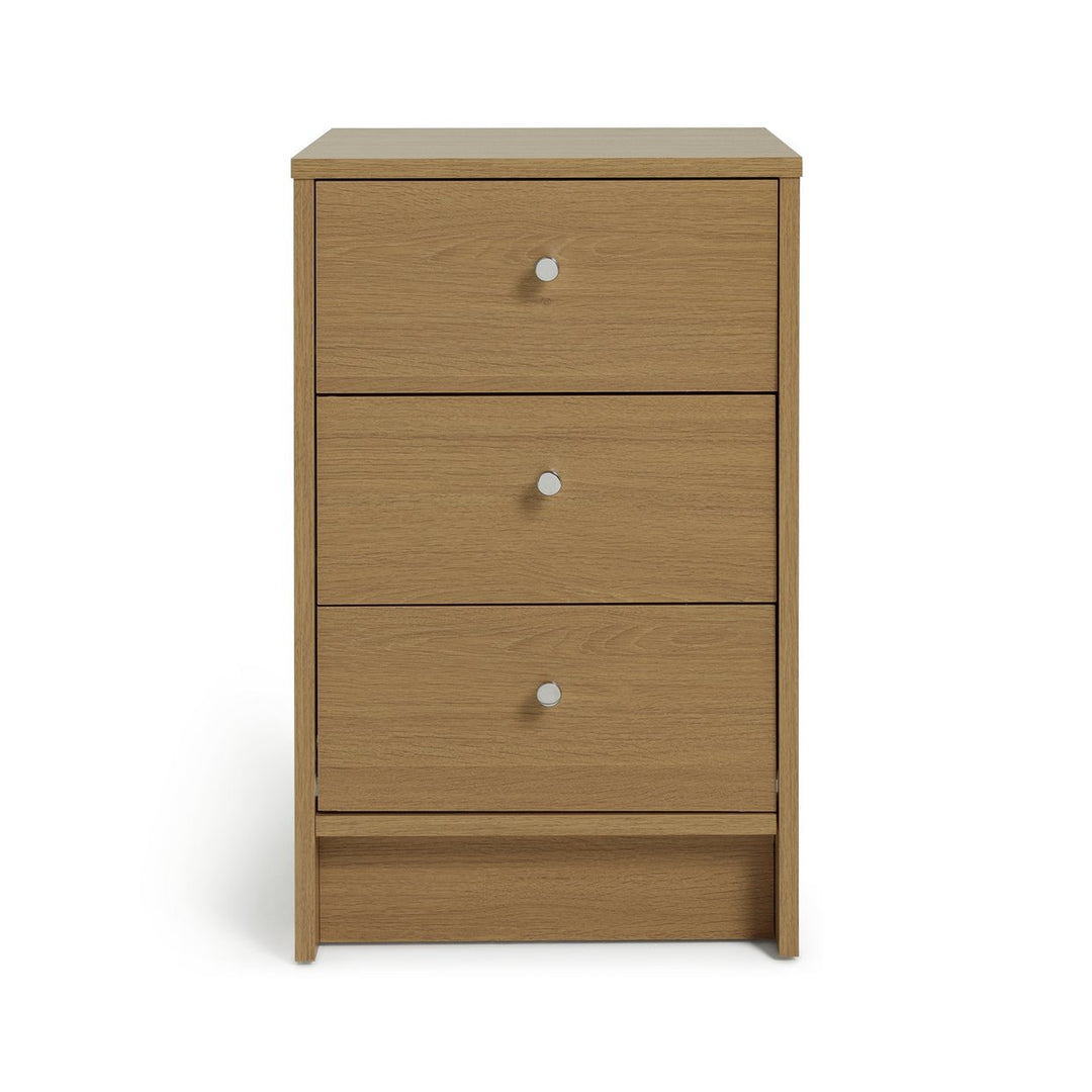 Home Malibu 3 Drawer Bedside Table - Oak Effect (Slight Damage)