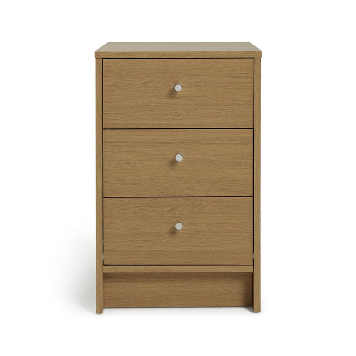 Home Malibu 3 Drawer Bedside Table - Oak Effect (Slight Damage)