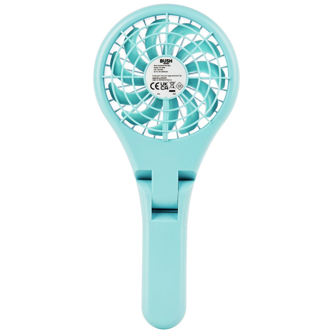 Bush Blue Handheld &amp; Foldable Rechargeable Desk Fan - 4 Inch