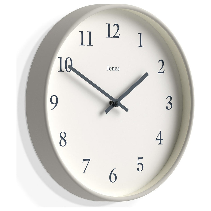 Jones Clocks Linen Analogue Wall Clock - Grey