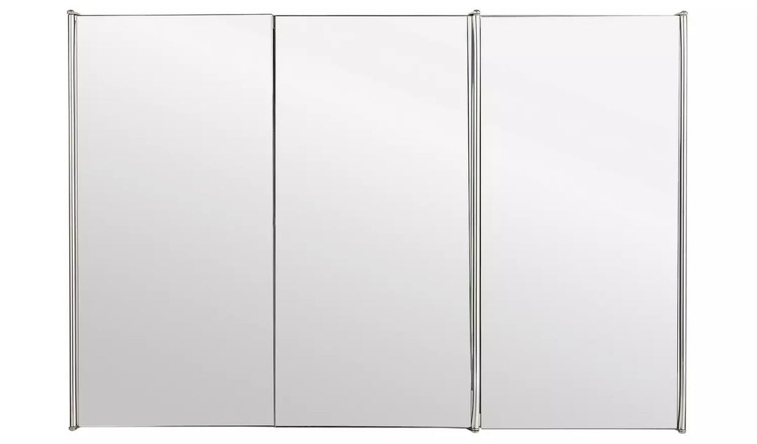 Home Stainless Steel 3 Door Mirrored Cabinet