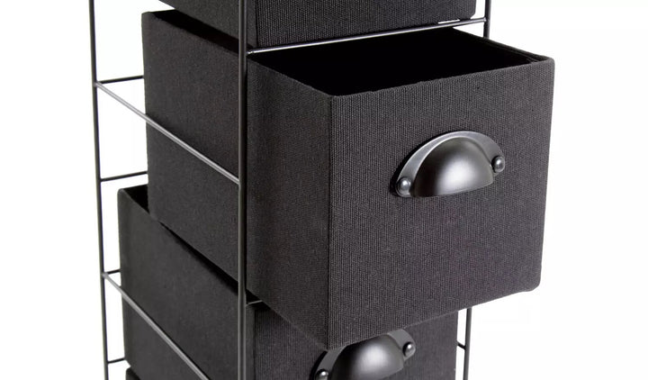 Habitat 4 Drawer Fabric Bathroom Storage Unit - Black