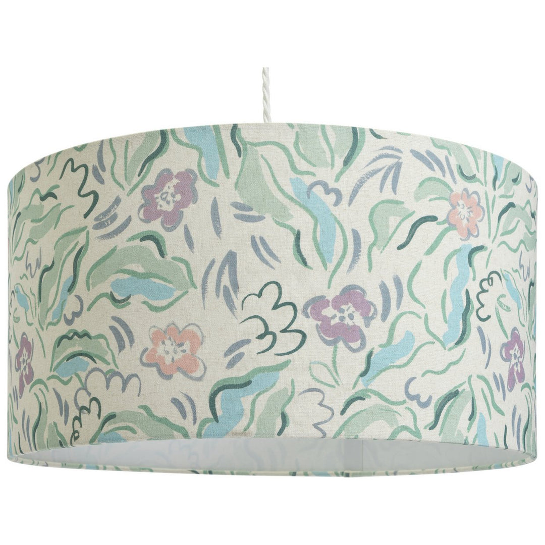 Habitat Bloomsbury Lilac & Blue Floral Drum Lampshade - 49cm