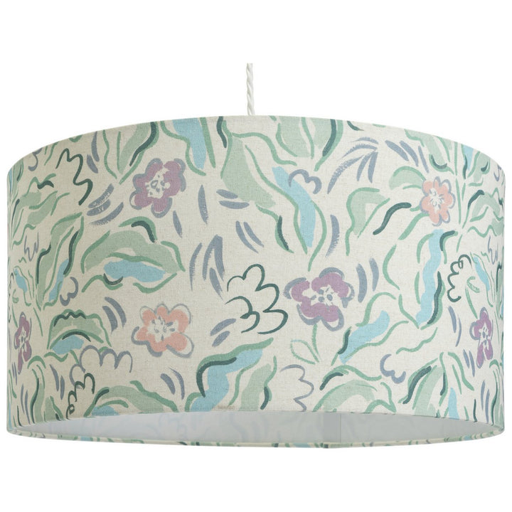 Habitat Bloomsbury Lilac & Blue Floral Drum Lampshade - 49cm