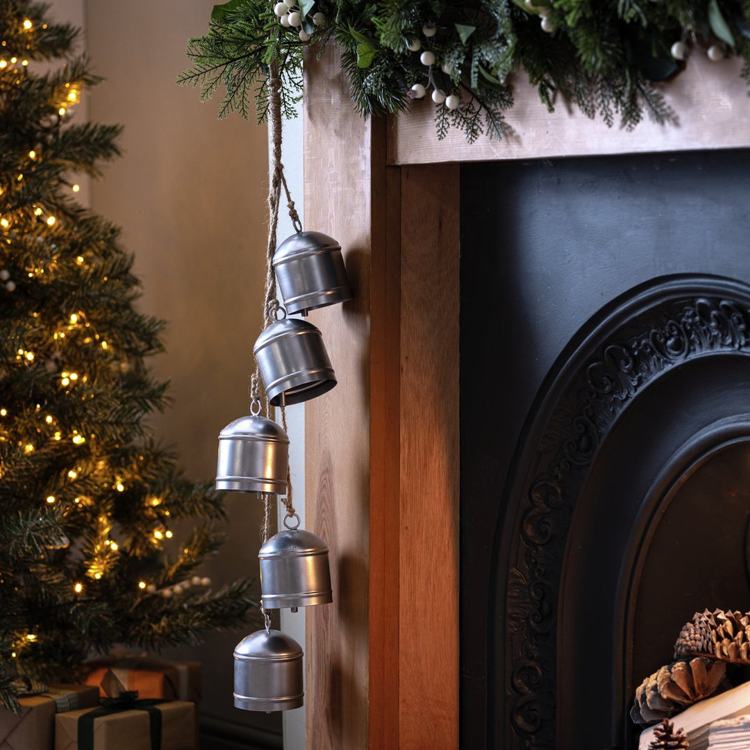 Habitat Silver Antique Bells Christmas Decoration