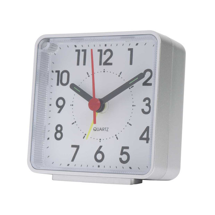 Habitat Square Analogue Alarm Clock - Silver