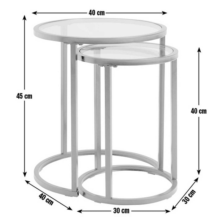 Home Boutique Nest of 2 Tables - Silver