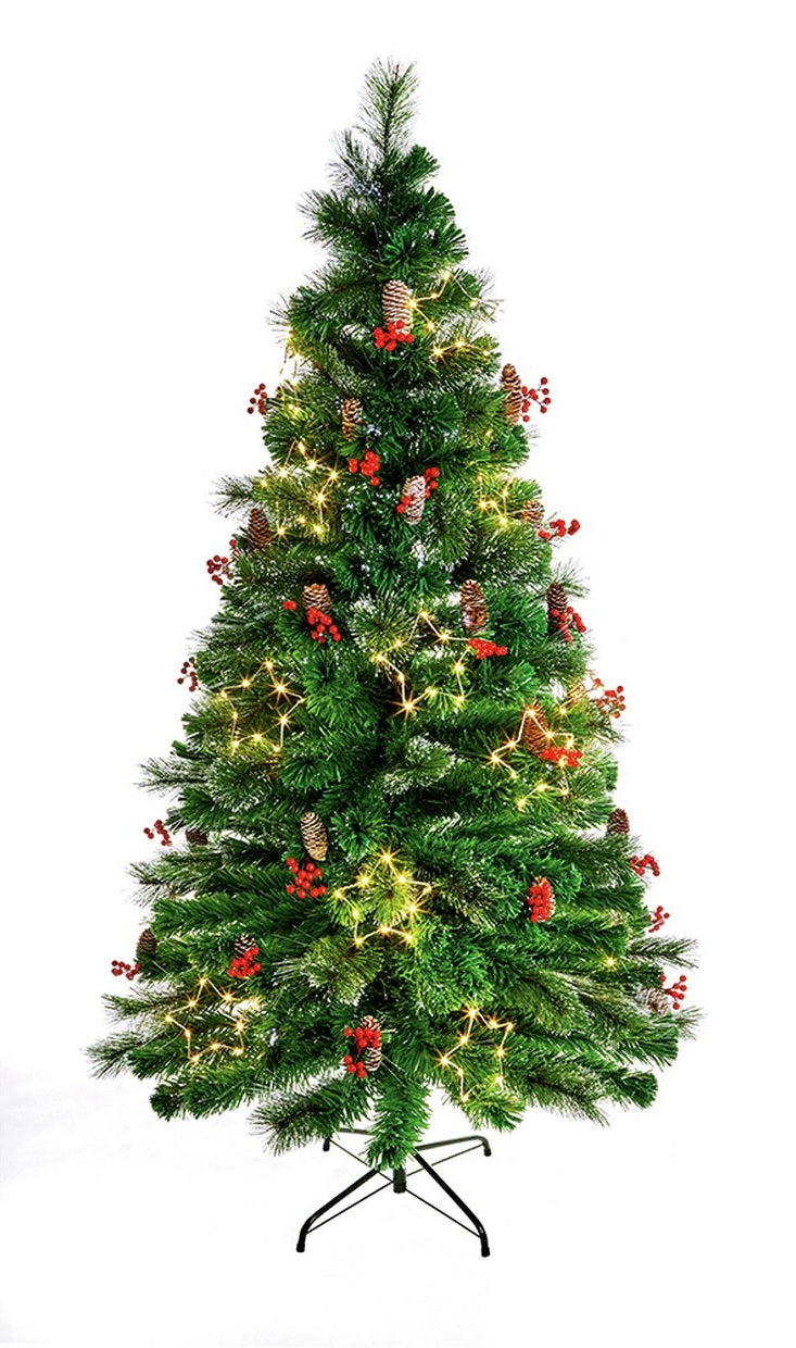 Premier Decorations 4ft LED Snow Tipped Christmas Tree - Green