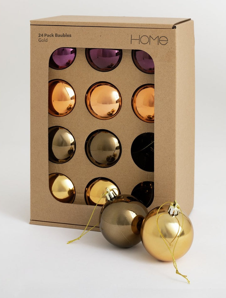 Habitat Pack of 24 Christmas Baubles - Jewel Tones