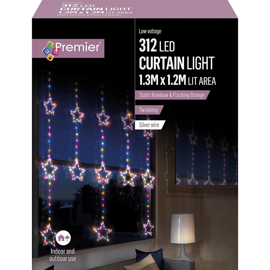 Premier 312 Multicolour Curtain LED Light (1.3M x 1.2M)