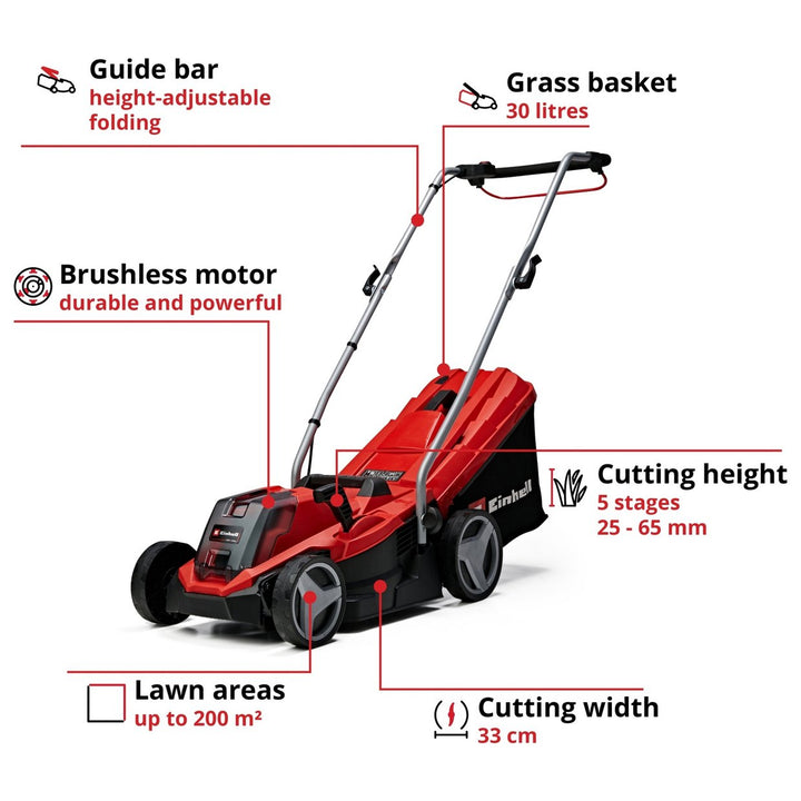 Einhell GE-CM 18/33 Li Cordless Lawnmower 18V Power X-Change