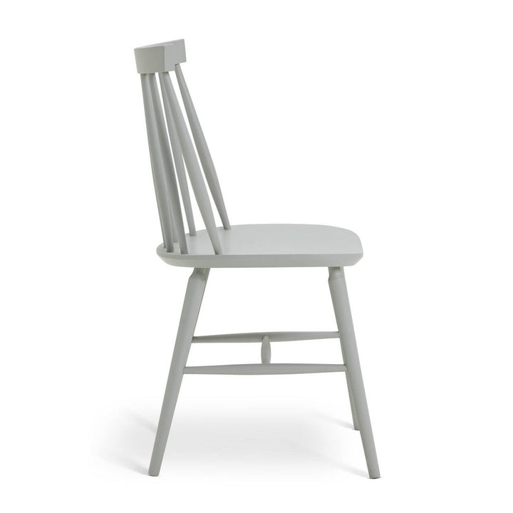 Habitat Talia Pair of Solid Wood Dining Chairs - Grey
