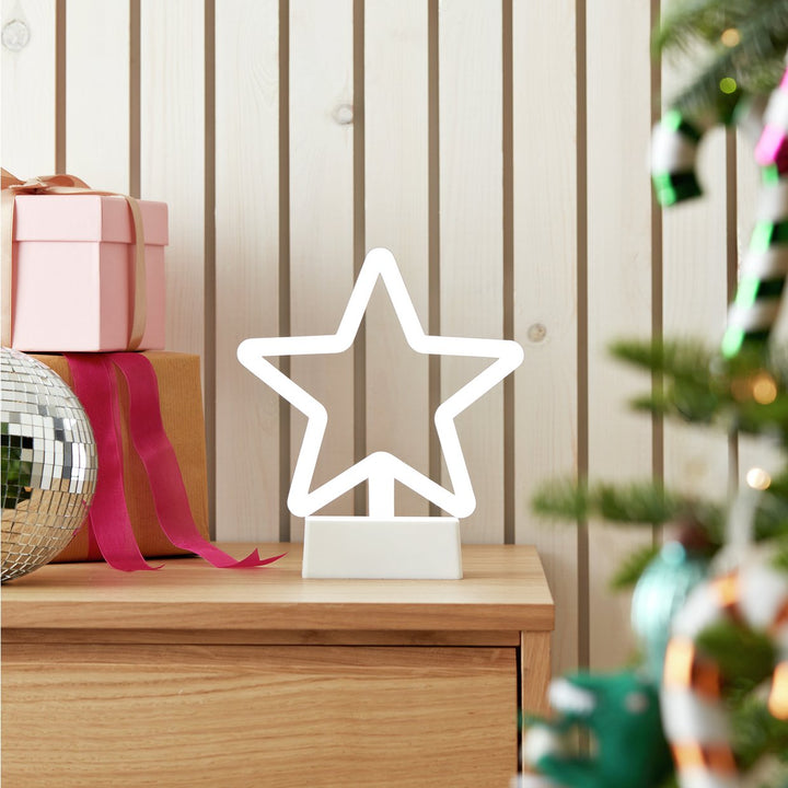 Home Battery Neon Effect Star Shaped Christmas Light