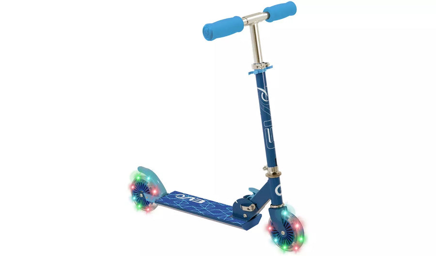 Evo Light Up Inline Folding Scooter - Blue