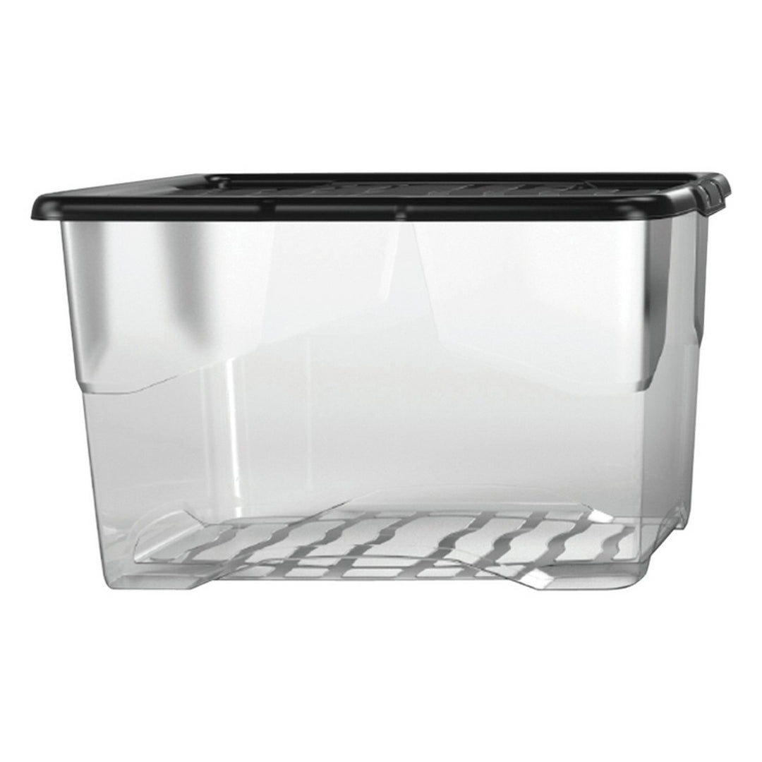 Strata Curve 3 x 24L Plastic Storage Boxes with Lid - Clear