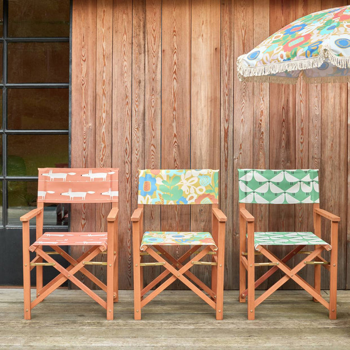Habitat x Scion Folding Wooden Garden Director Chair - Mr Fox
