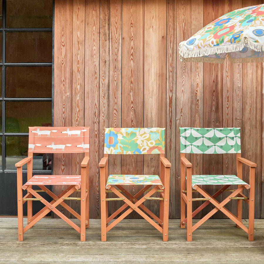 Habitat x Scion Folding Wooden Garden Director Chair - Mr Fox