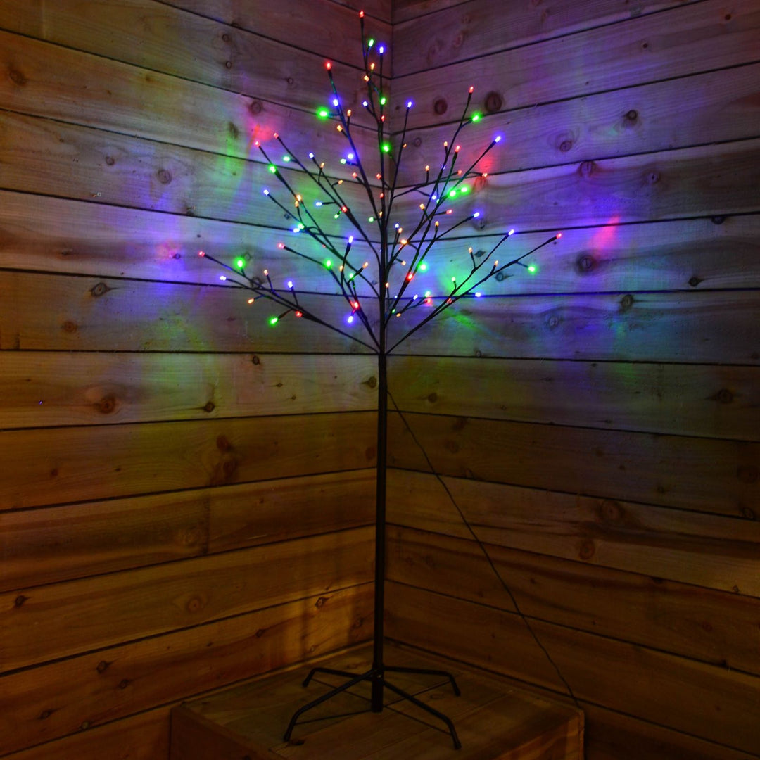 Premier Decorations 5ft Pre-lit Multi LED Cherry Christmas Tree -Black