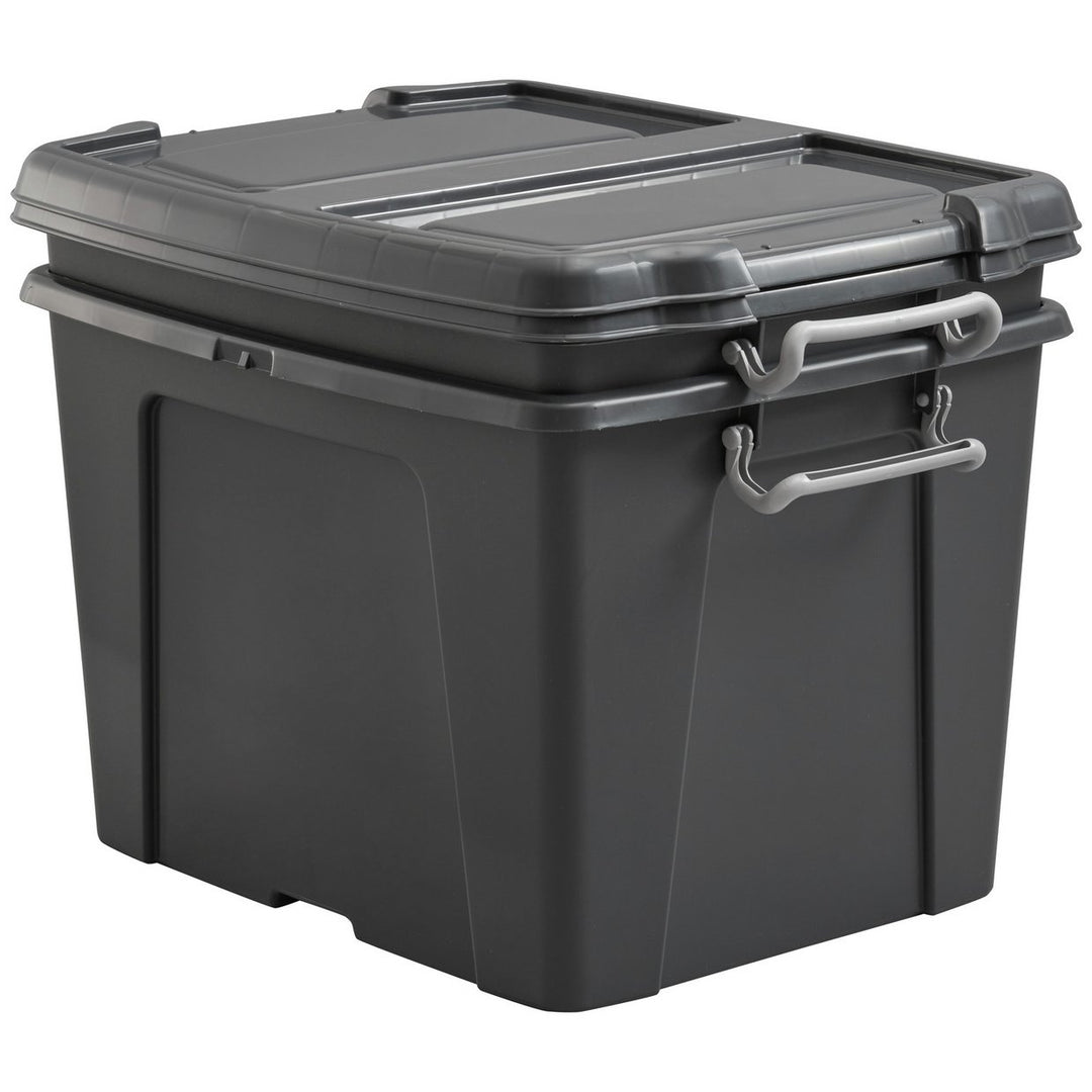 Strata Smart 2x40L Recycled Plastic Storage Boxes with Lid