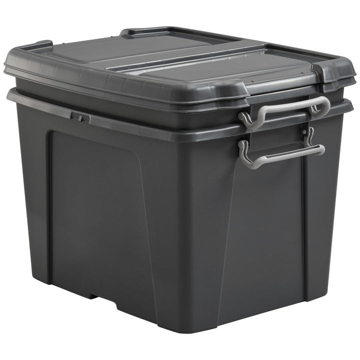 Strata Smart 2x40L Recycled Plastic Storage Boxes with Lid