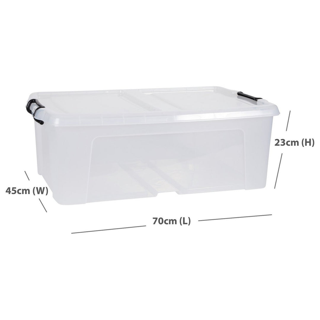 Strata Smart 50L Plastic Storage Boxes with Lid - Clear