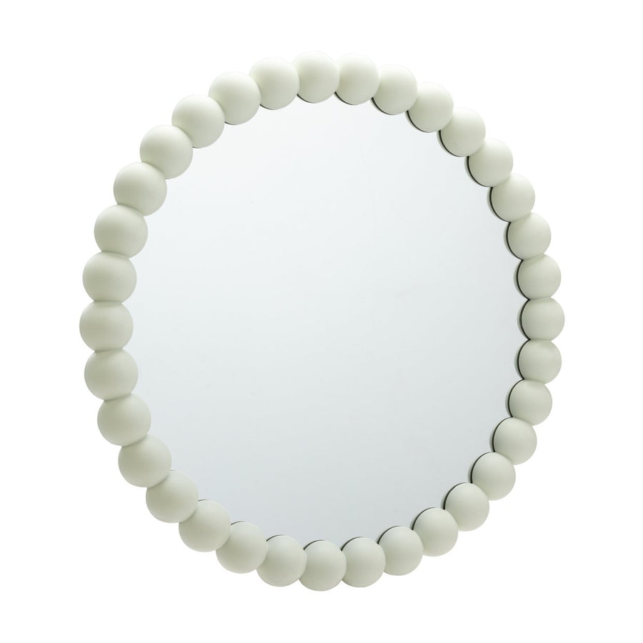 Habitat White Beaded Round Wall Mirror - 50x50cm