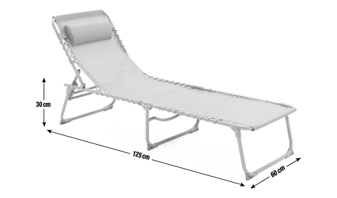 Home Folding Metal Sun Lounger - Blue