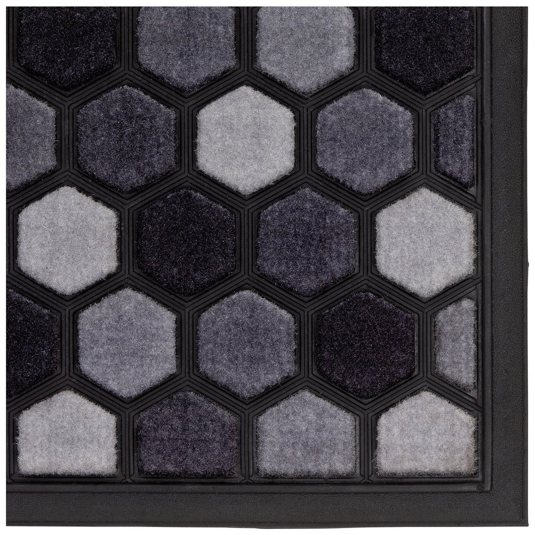 Home Scrape & Sorb Grey Short Pile Doormat - 75x45cm