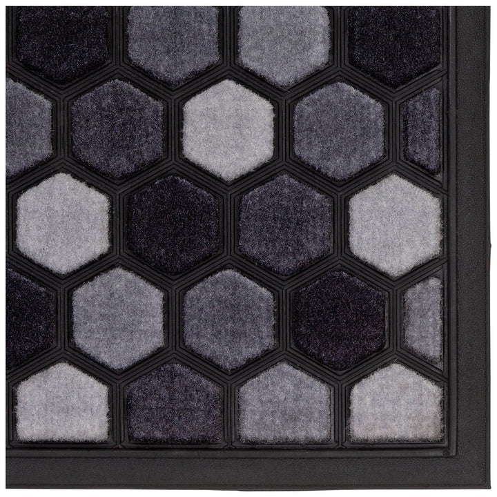 Home Scrape & Sorb Grey Short Pile Doormat - 75x45cm