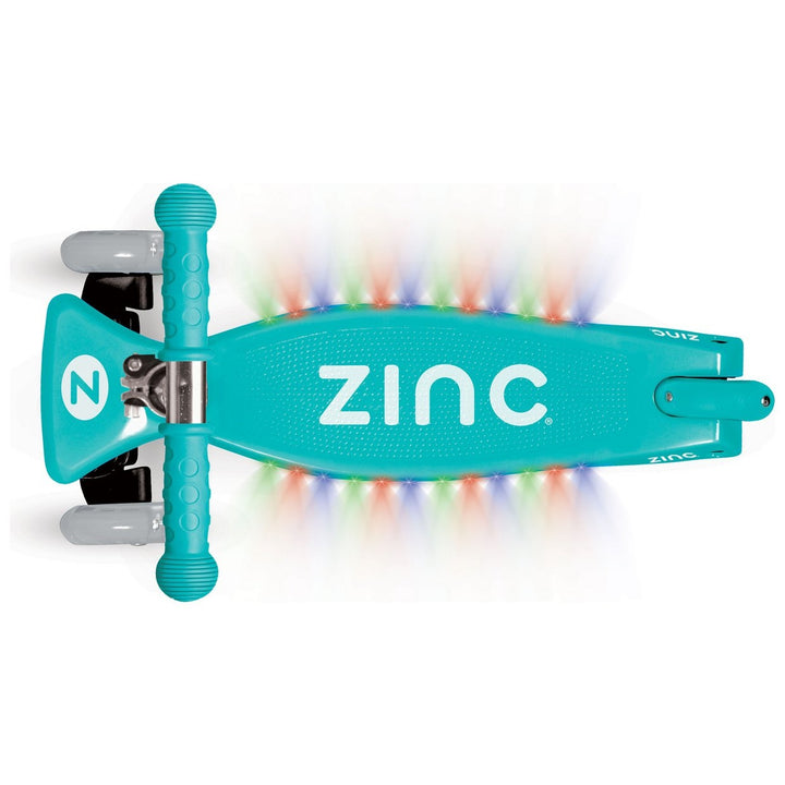 Zinc Light Up Strobe Scooter - Aqua