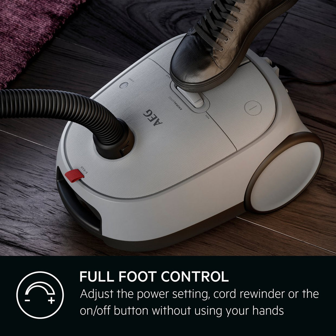 AEG 6000S Pet Bagged Cylinder Vacuum Grey