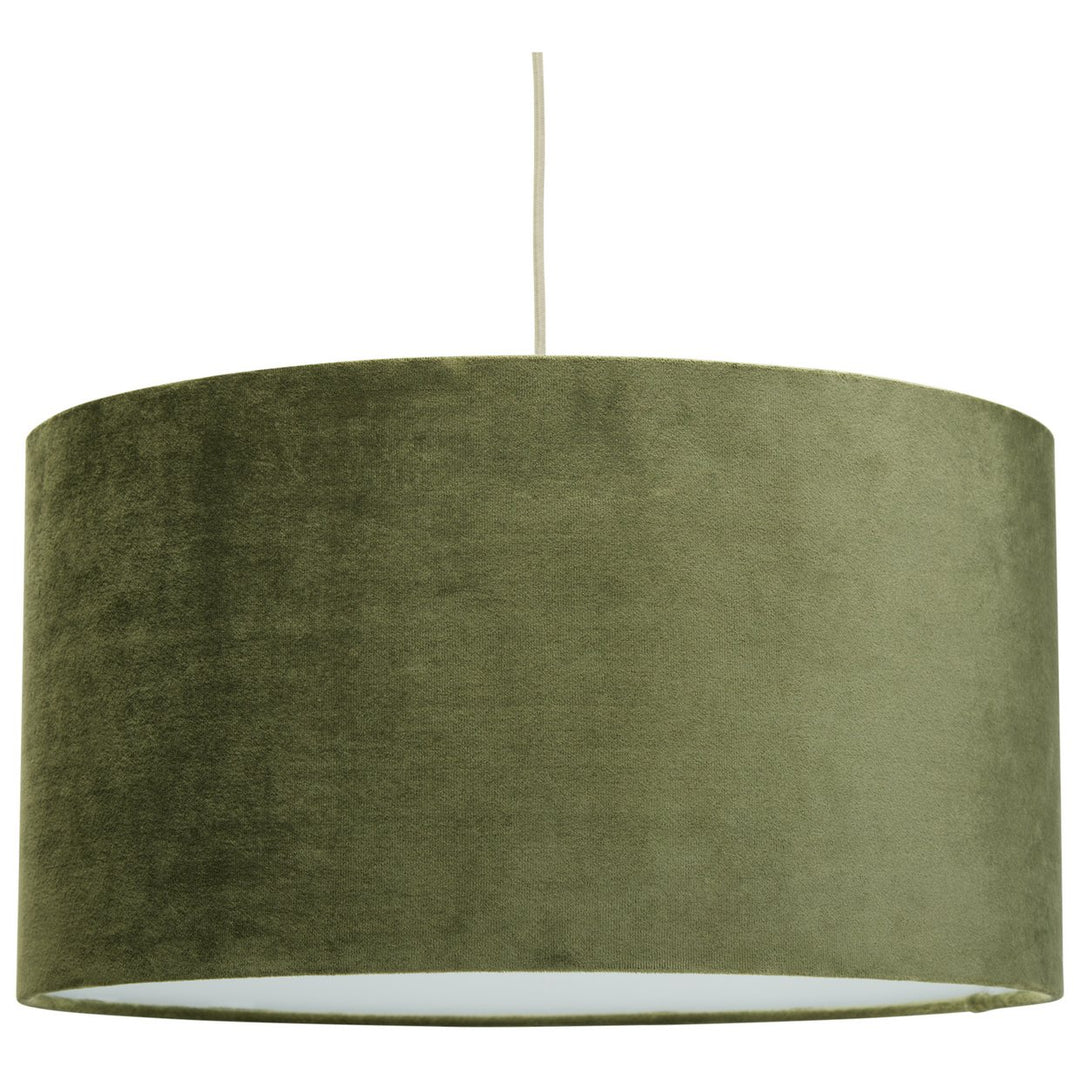 Habitat Green Velvet Easy Fit Drum Lampshade - 49cm
