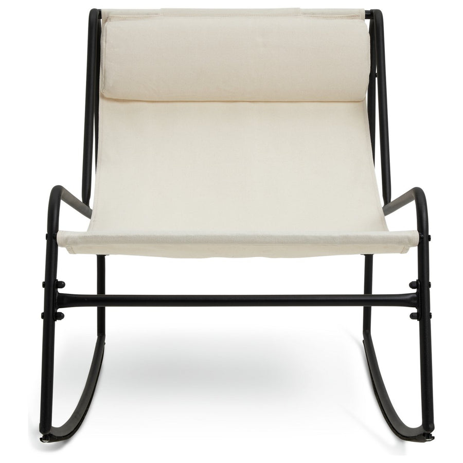Habitat Teka Metal Rocking Garden Chair - Cream