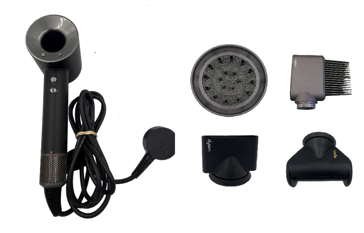 Dyson Supersonic Hair Dryer - Black / Nickel - With 4 Attachments 