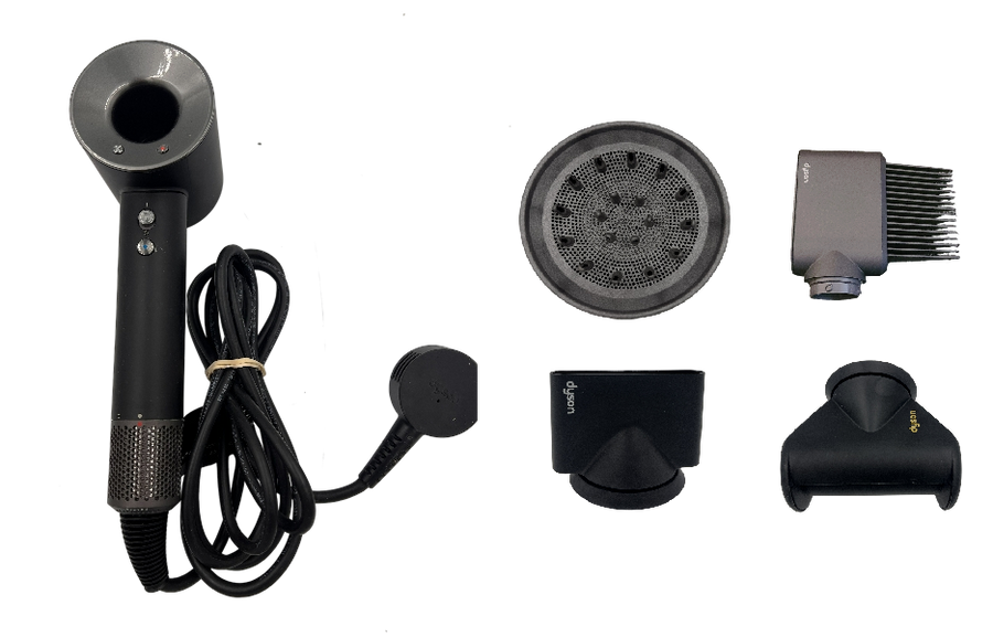 Dyson Supersonic Hair Dryer - Black / Nickel - With 4 Attachments 