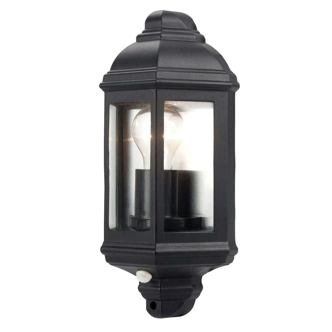 Luceco Three Panel Coach Lantern with PIR Sensor - Black