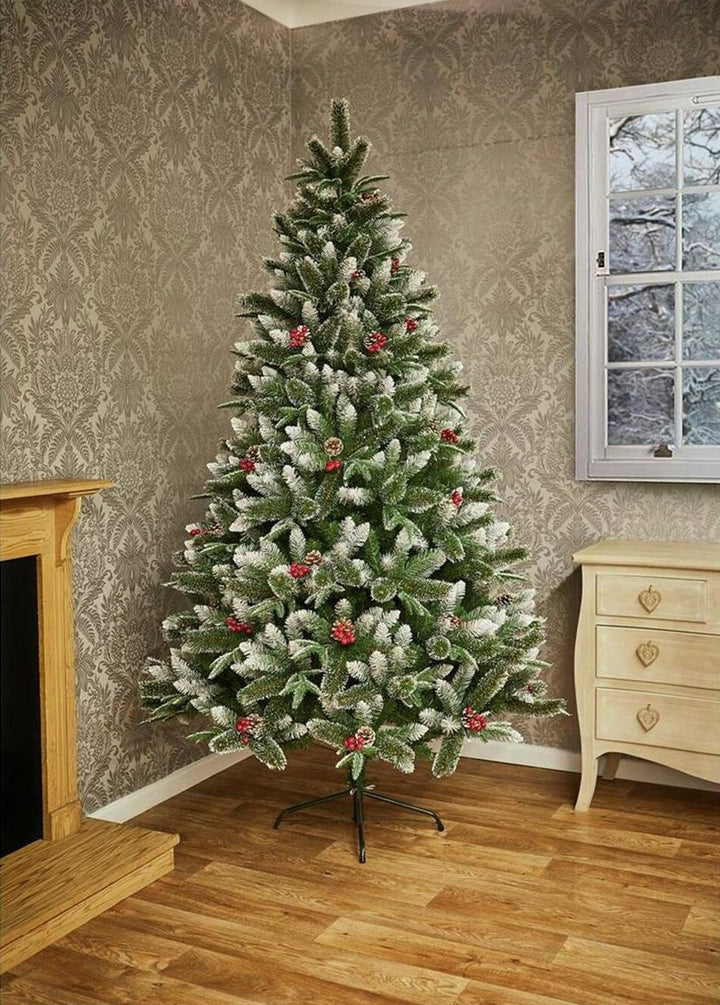 Premier Decorations 6ft New Jersey Spruce Berry & Cone Christmas Tree - Green