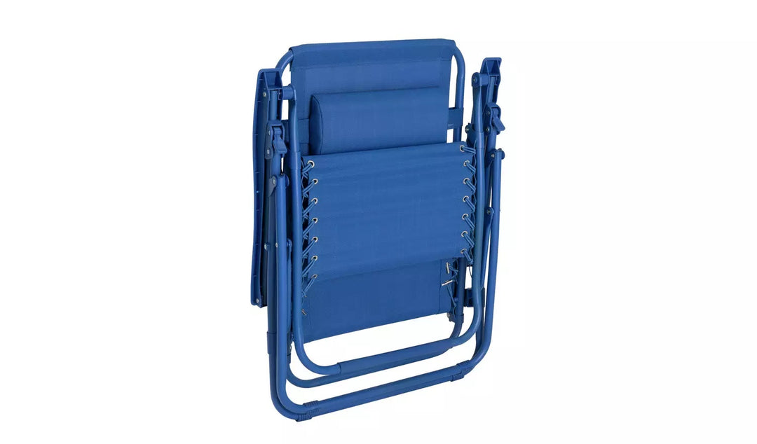 Home Folding Metal Zero Gravity Sun Lounger - Blue