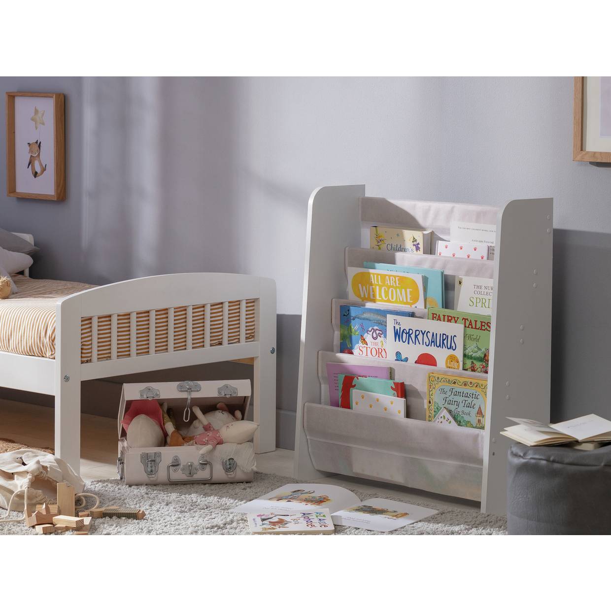 Home Kids Book Tidy - White