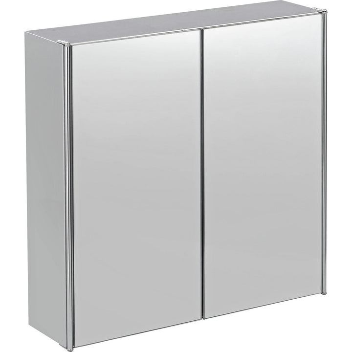 Home Stainless Steel 2 Door Mirrored Cabinet
