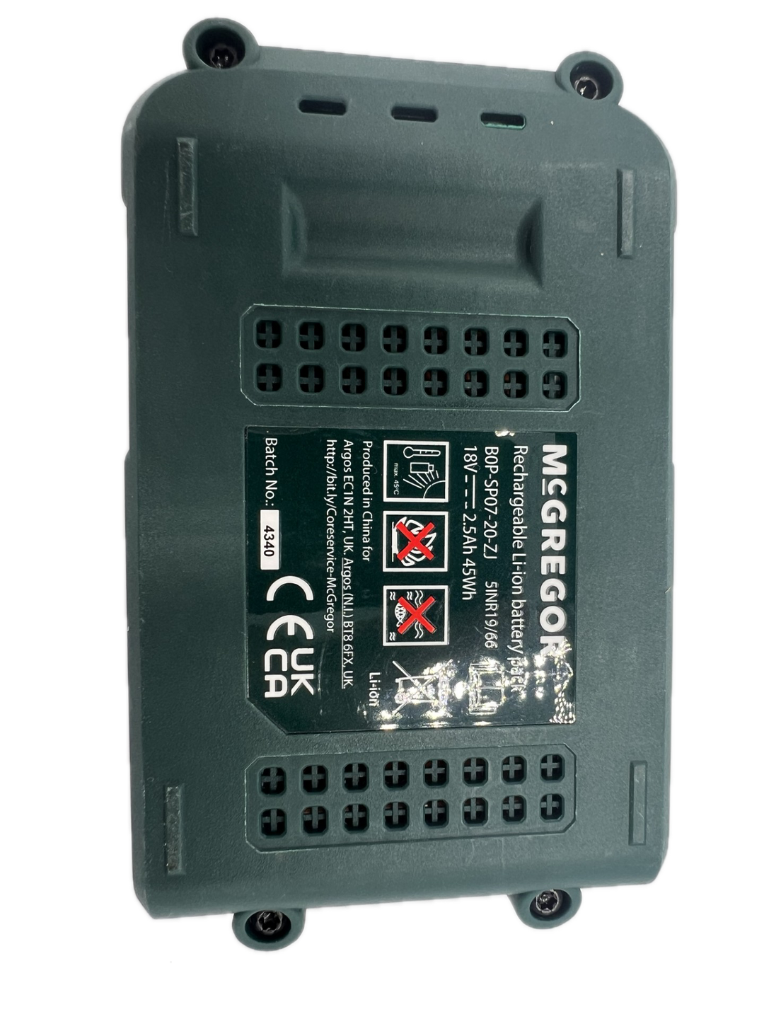 Genuine 18v Battery B0P-SP07-20-ZJ For McGregor Cordless Lawnmower MCLLM3634