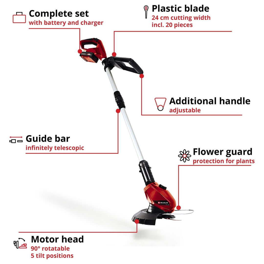 Einhell 24cm Cordless Grass Trimmer With Battery - 18V