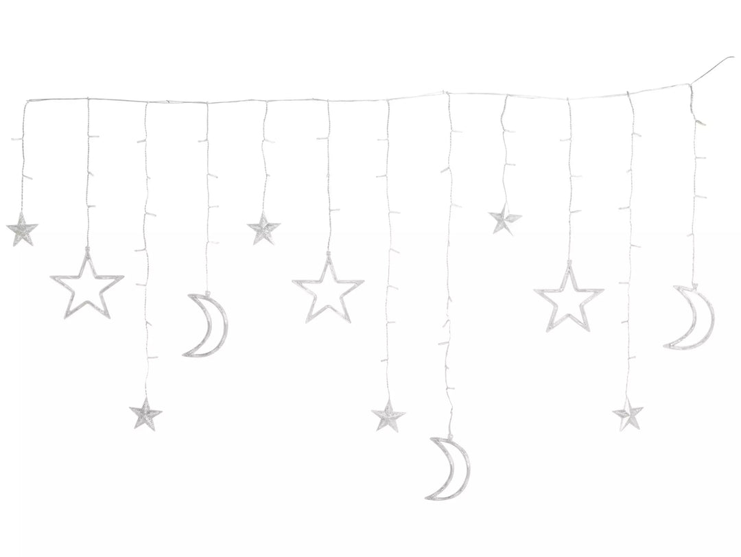 Habitat White LED Moon & Star Christmas Icicle Lights