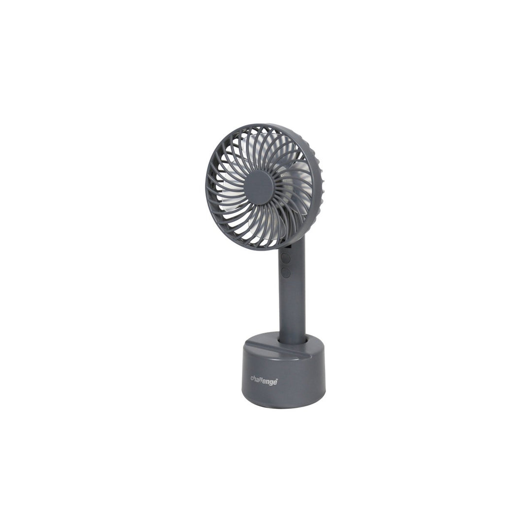 Challenge Grey Hand Held Desk Fan With Dock - 4 Inch