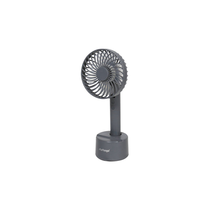 Challenge Grey Hand Held Desk Fan With Dock - 4 Inch