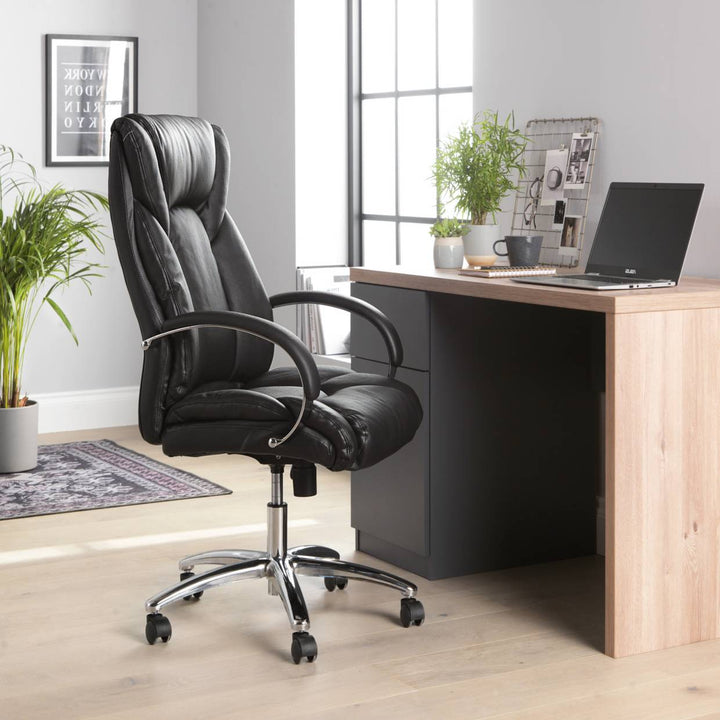 Habitat Leather Mix Manager Office Chair - Black