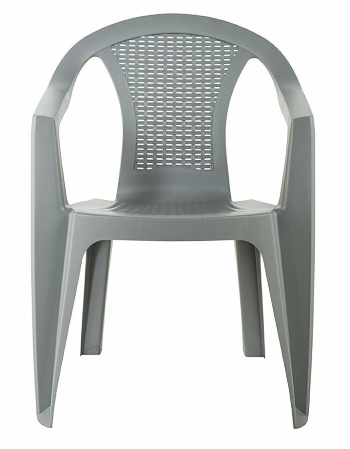 Home Rattan Effect Stacking Chair - Grey
