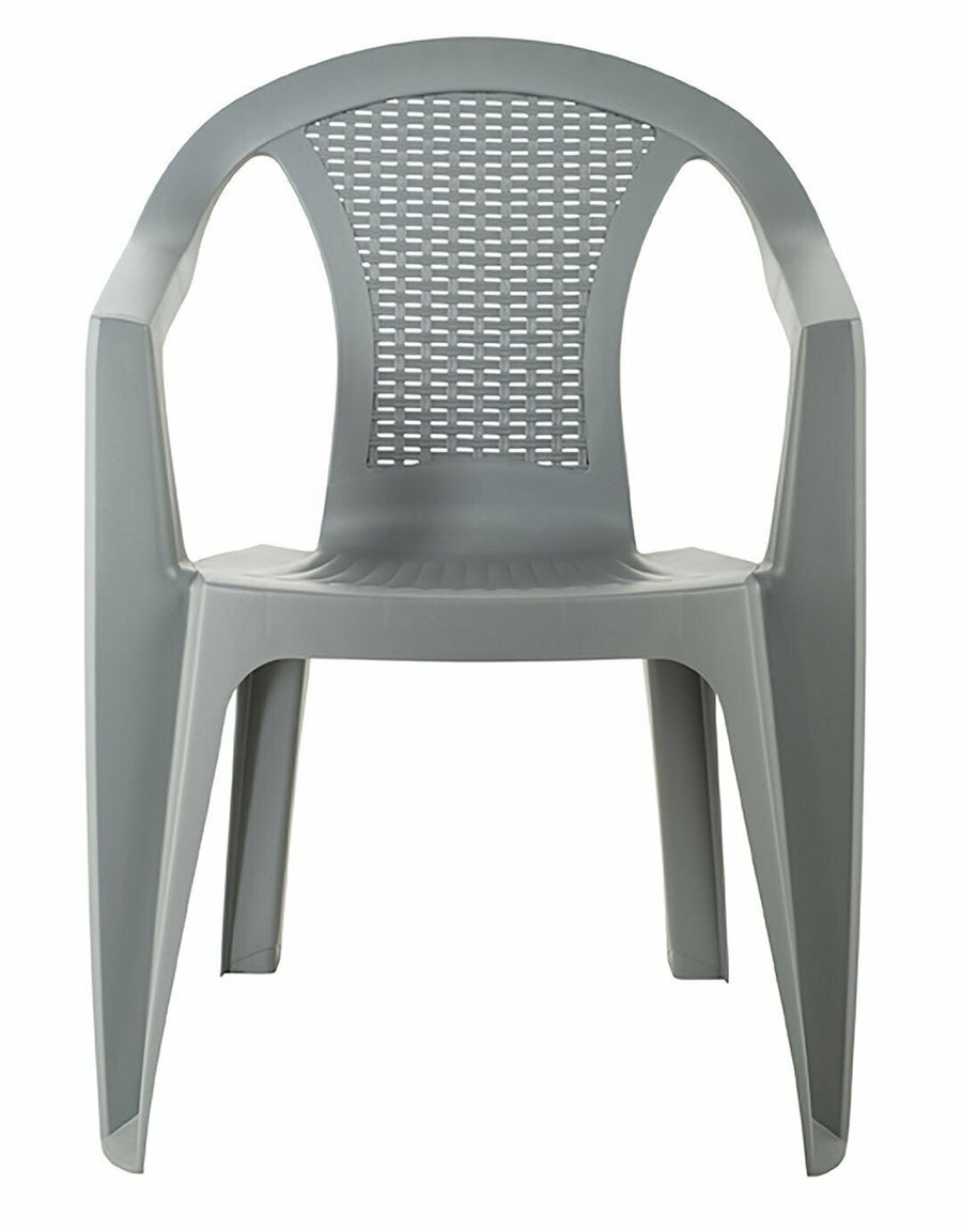 Home Rattan Effect Stacking Chair - Grey